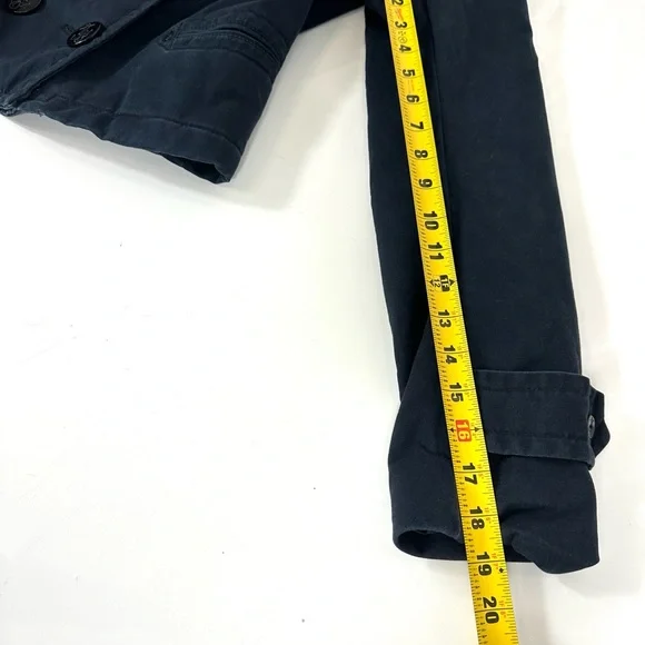 DENIM & SUPPLY RALPH LAUREN cropped blue jean jacket VINTAGE double breasted M - Picture 8 of 11